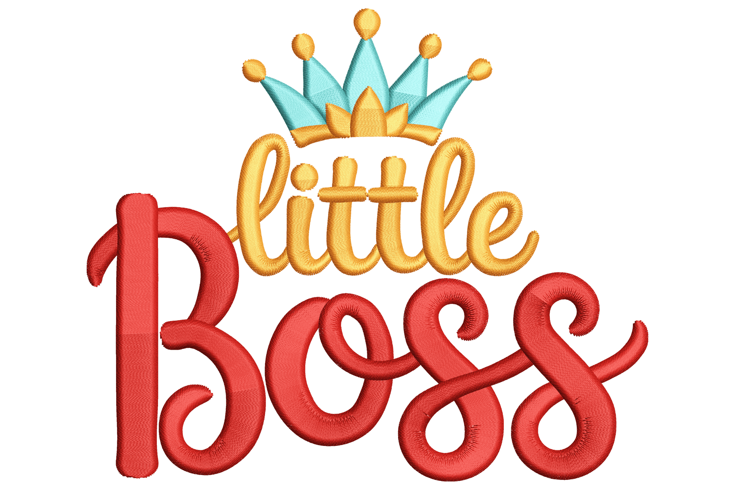 Little Boss Crown – Kids Script Machine Embroidery Design