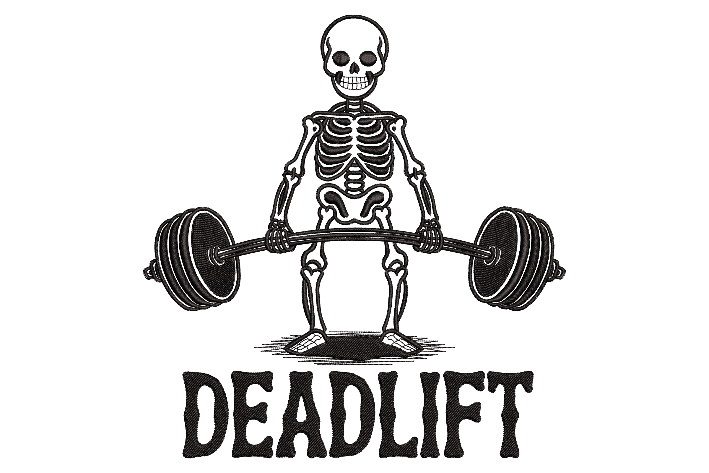 Deadlift Skeleton Gym – Powerlifting Embroidery Design