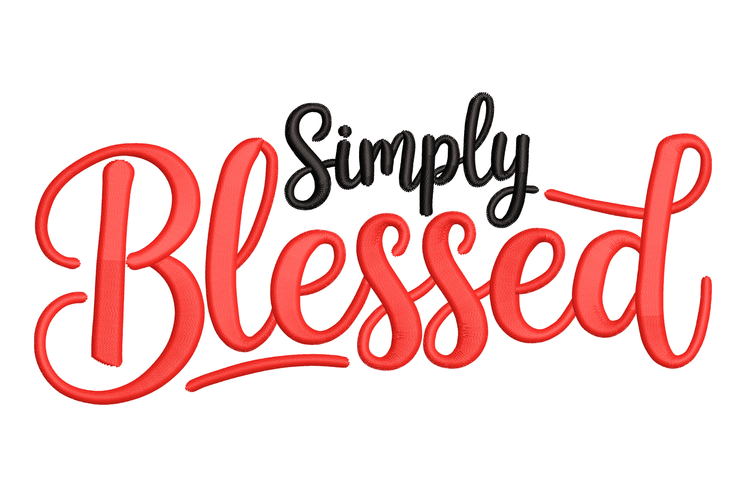 Simply Blessed – Script Lettering Embroidery Design