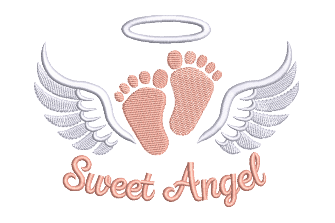 Sweet Angel Baby Feet – Memorial Embroidery Design​