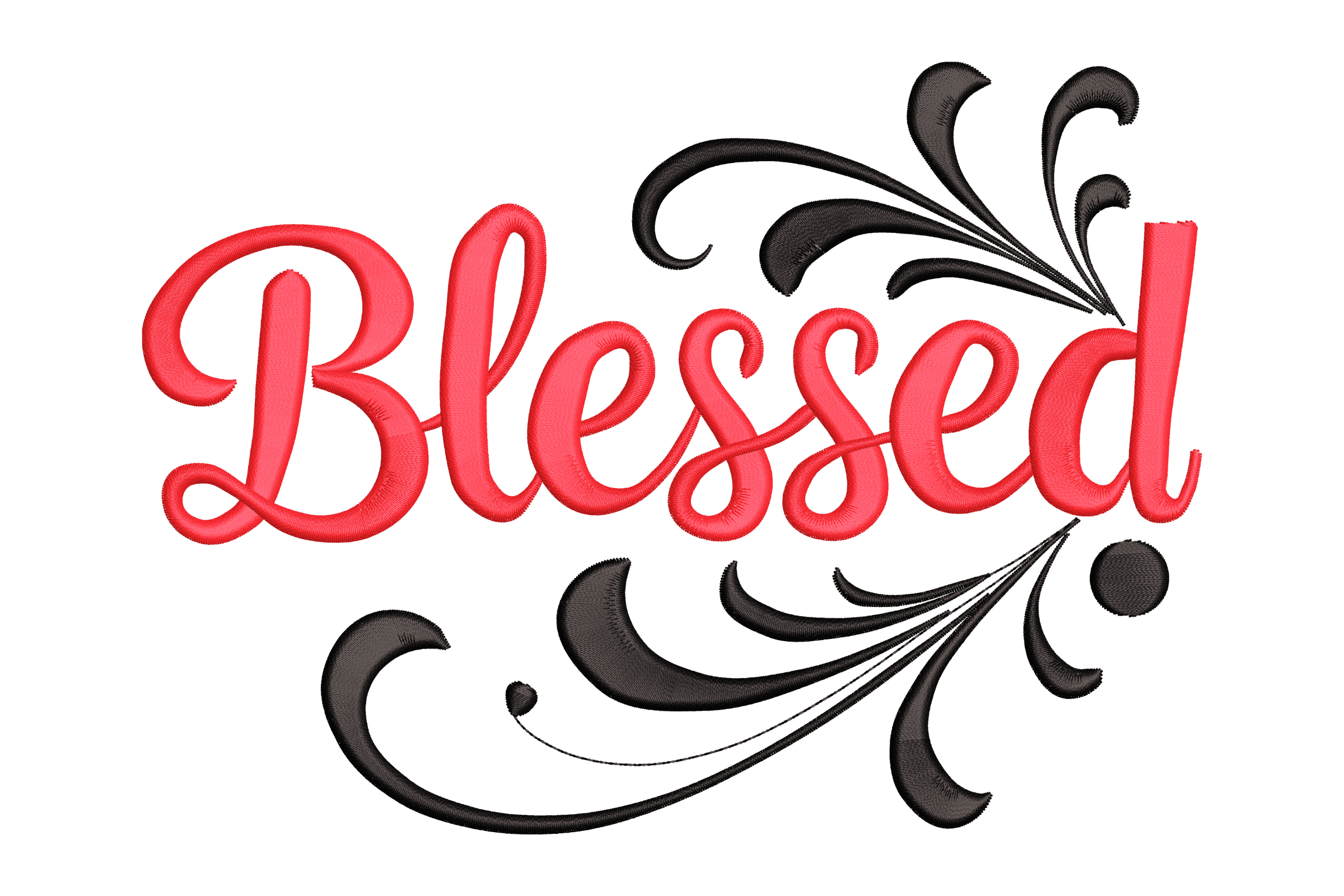 Blessed Script – Elegant Word Embroidery Design