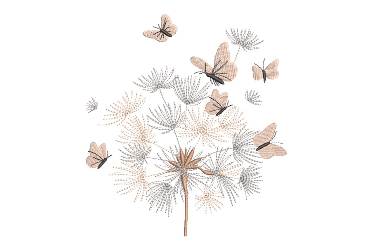 Dandelion & Butterflies – Boho Embroidery Design