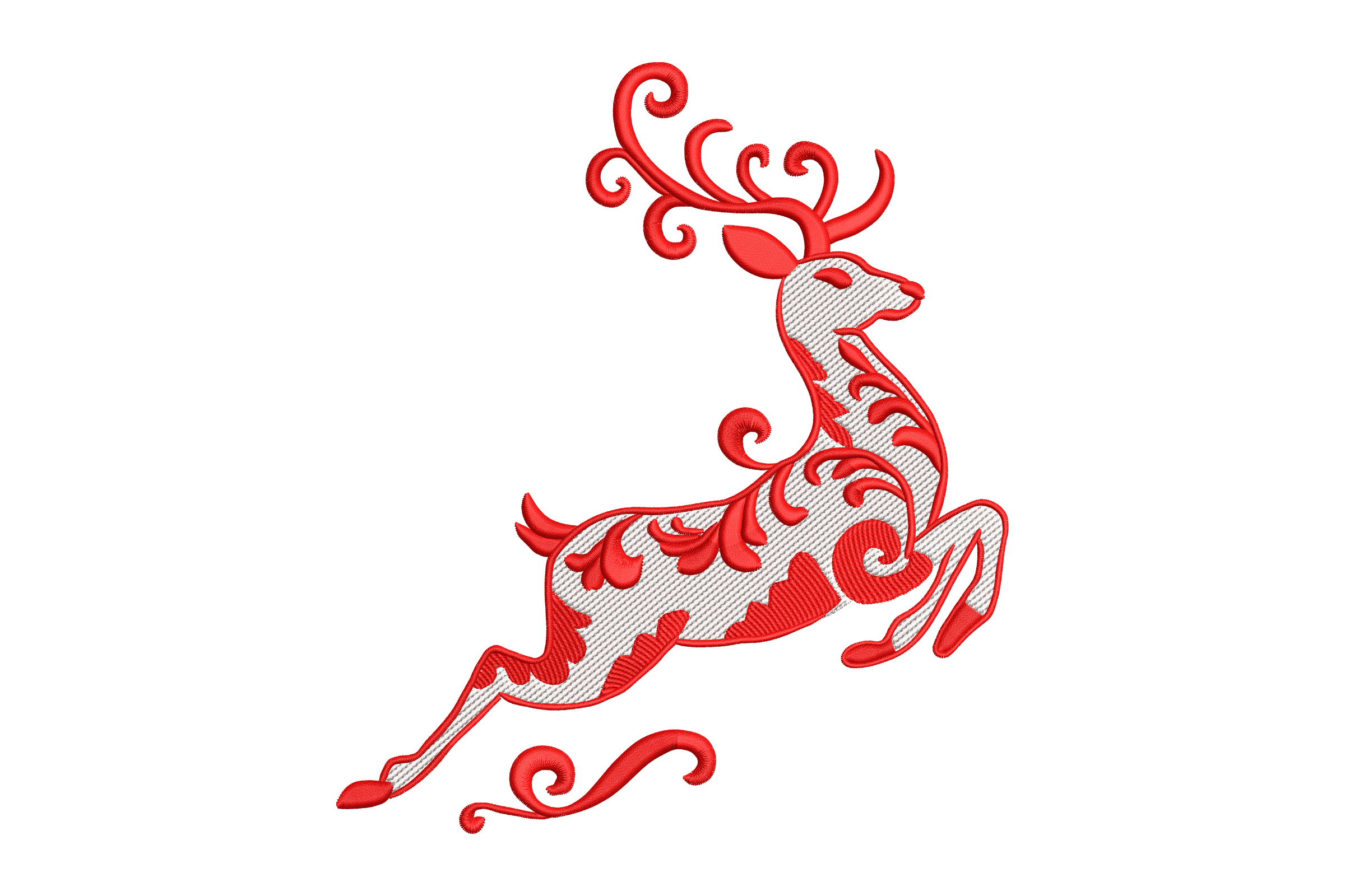 Ornate Christmas Reindeer – Holiday Embroidery Design