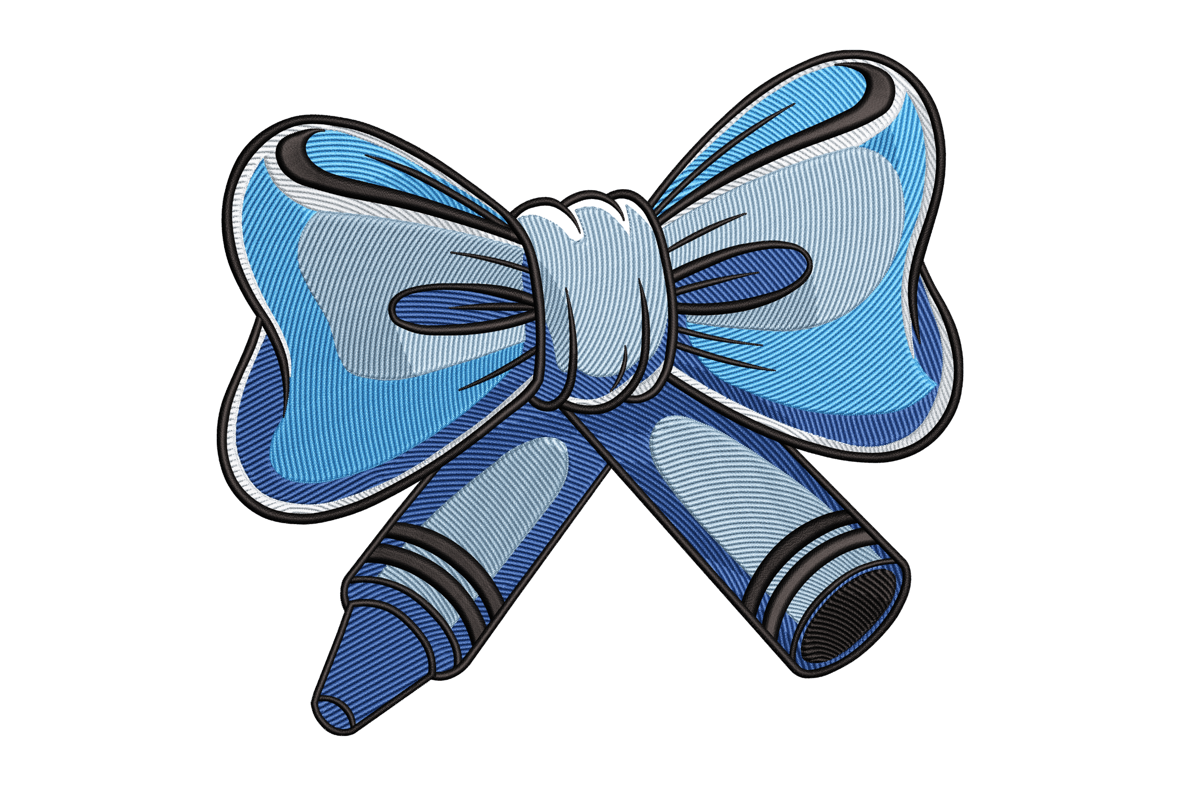 Crayon Bow Monogram – School & Art Embroidery Design