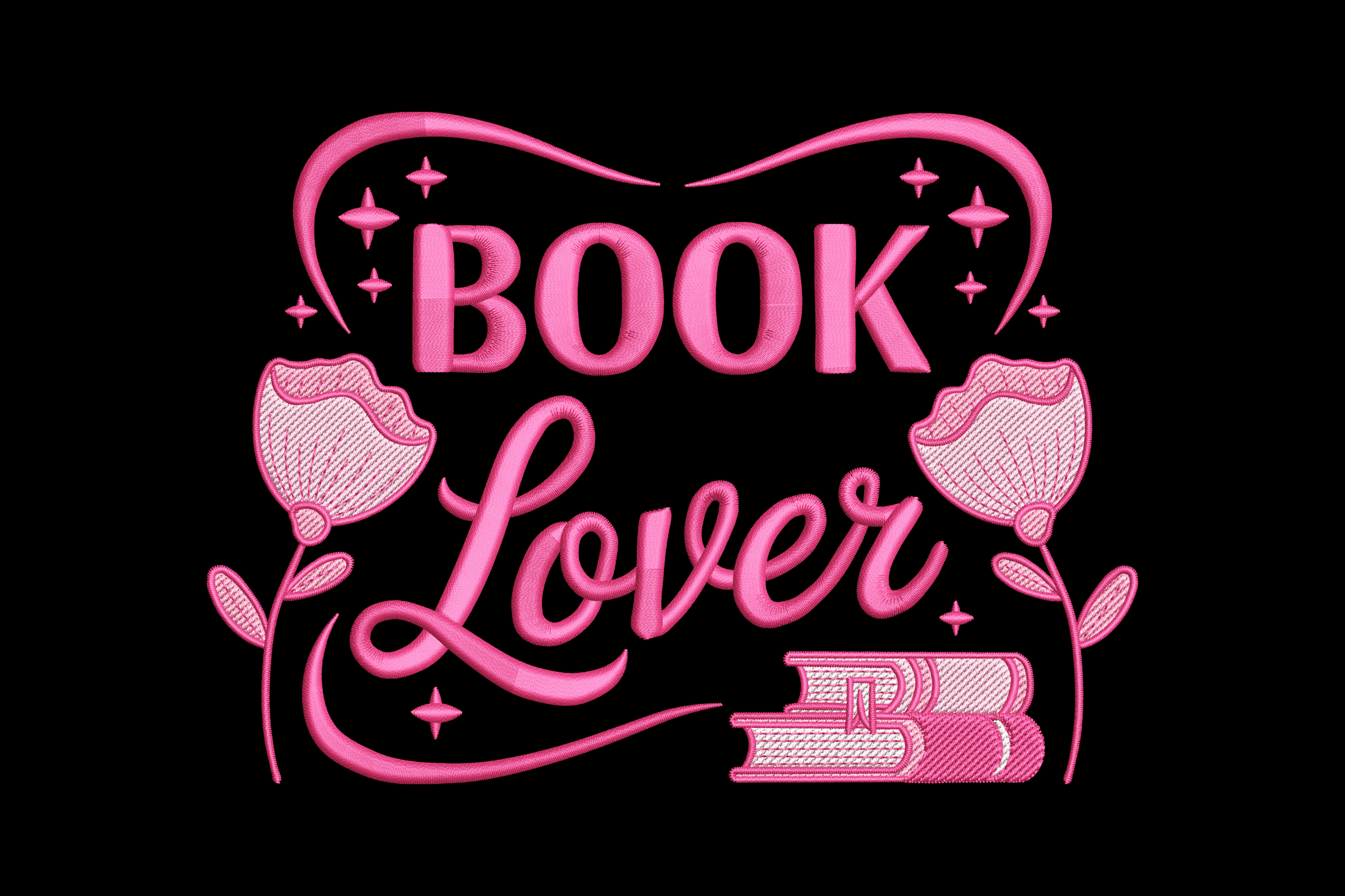 Book Lover Floral Quote – Machine Embroidery Design
