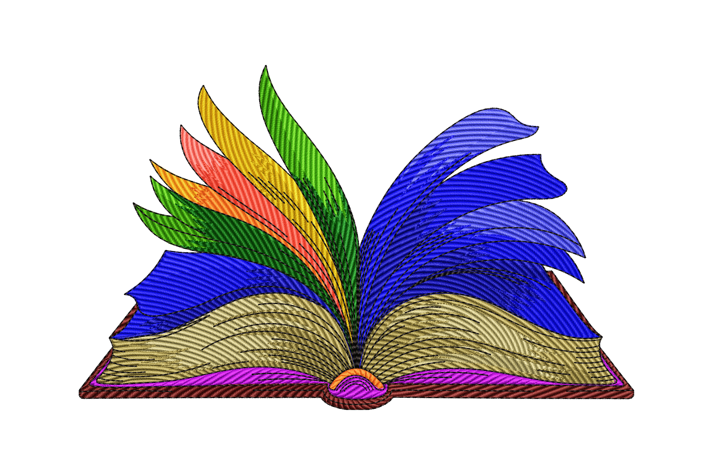 Open Book Imagination Machine Embroidery Design