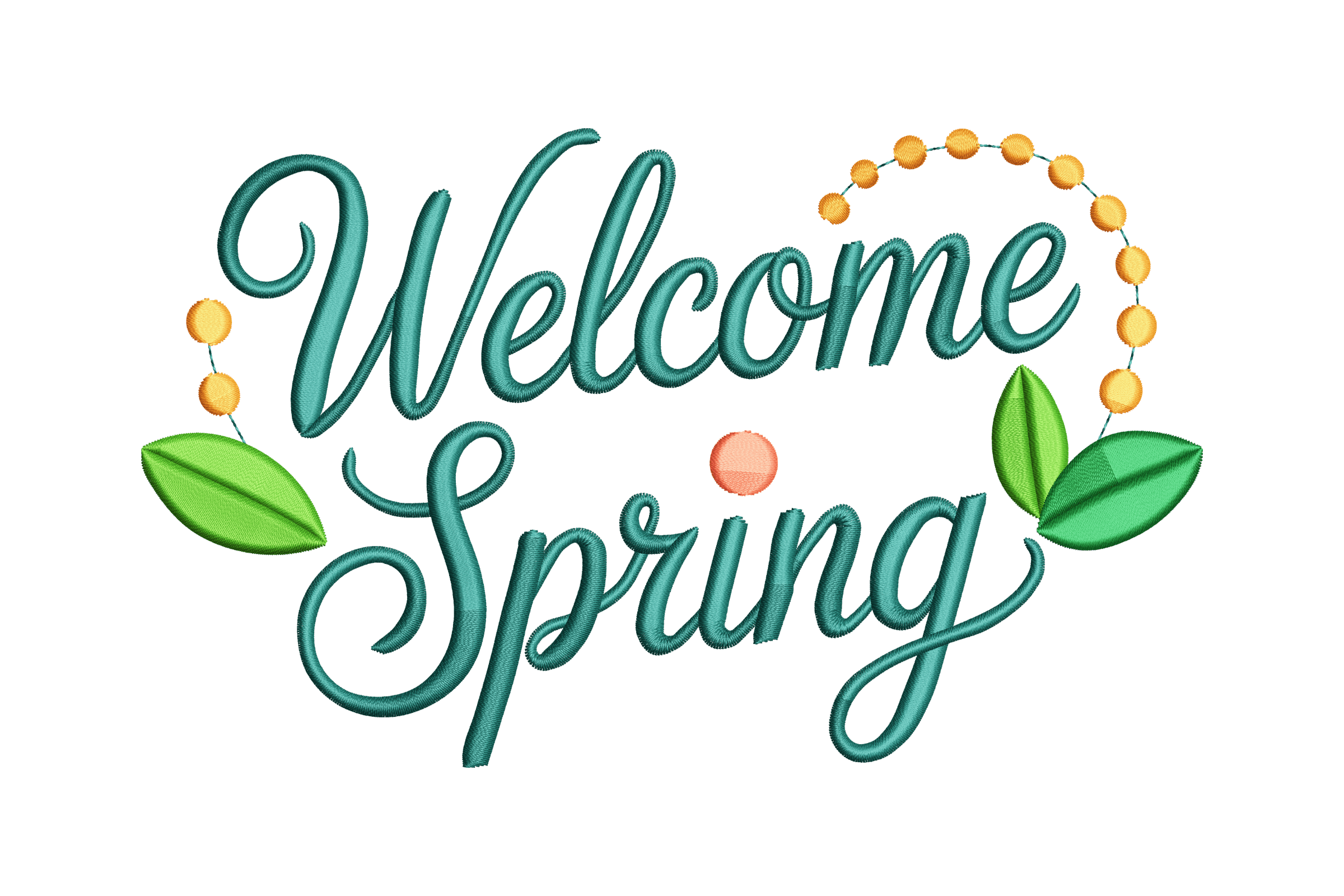 Welcome Spring Machine Embroidery Design