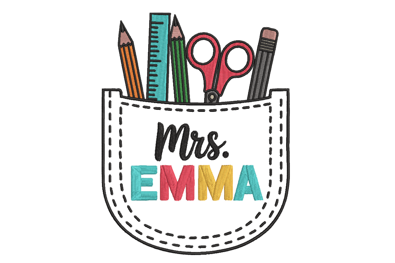Mrs Emma Sewing Pocket Machine Embroidery Design