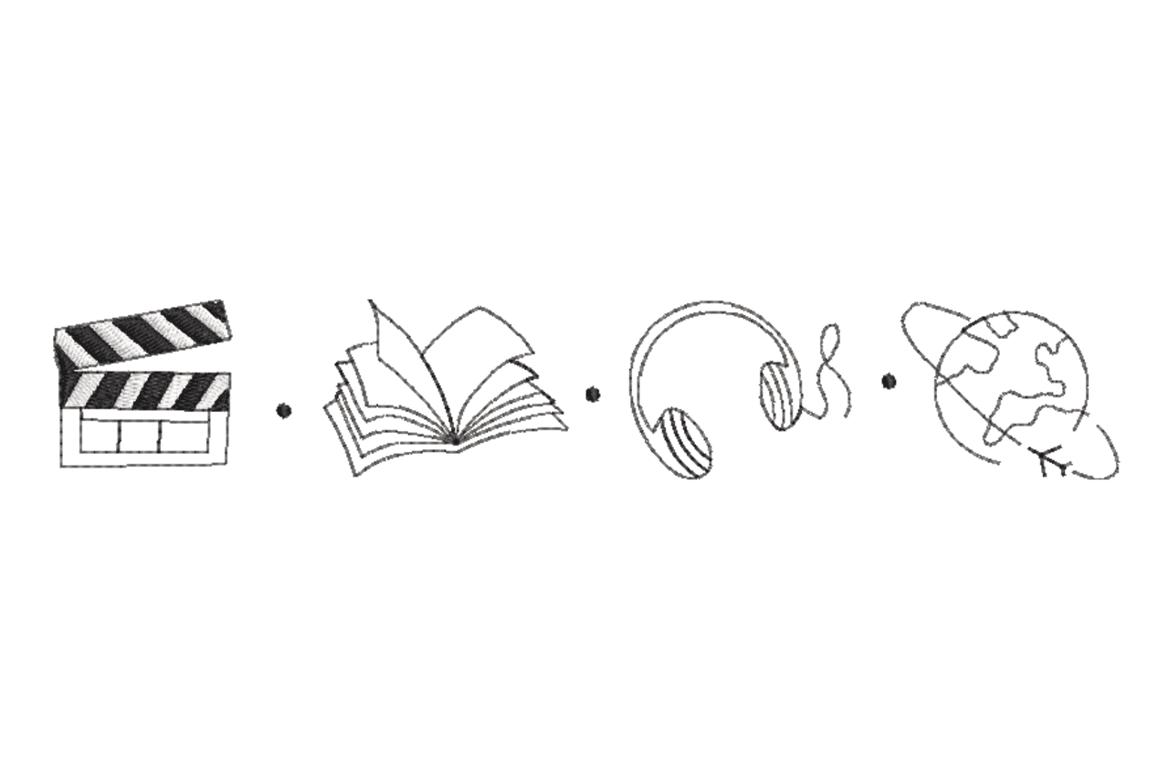 Movies Books Music Travel Machine Embroidery Design