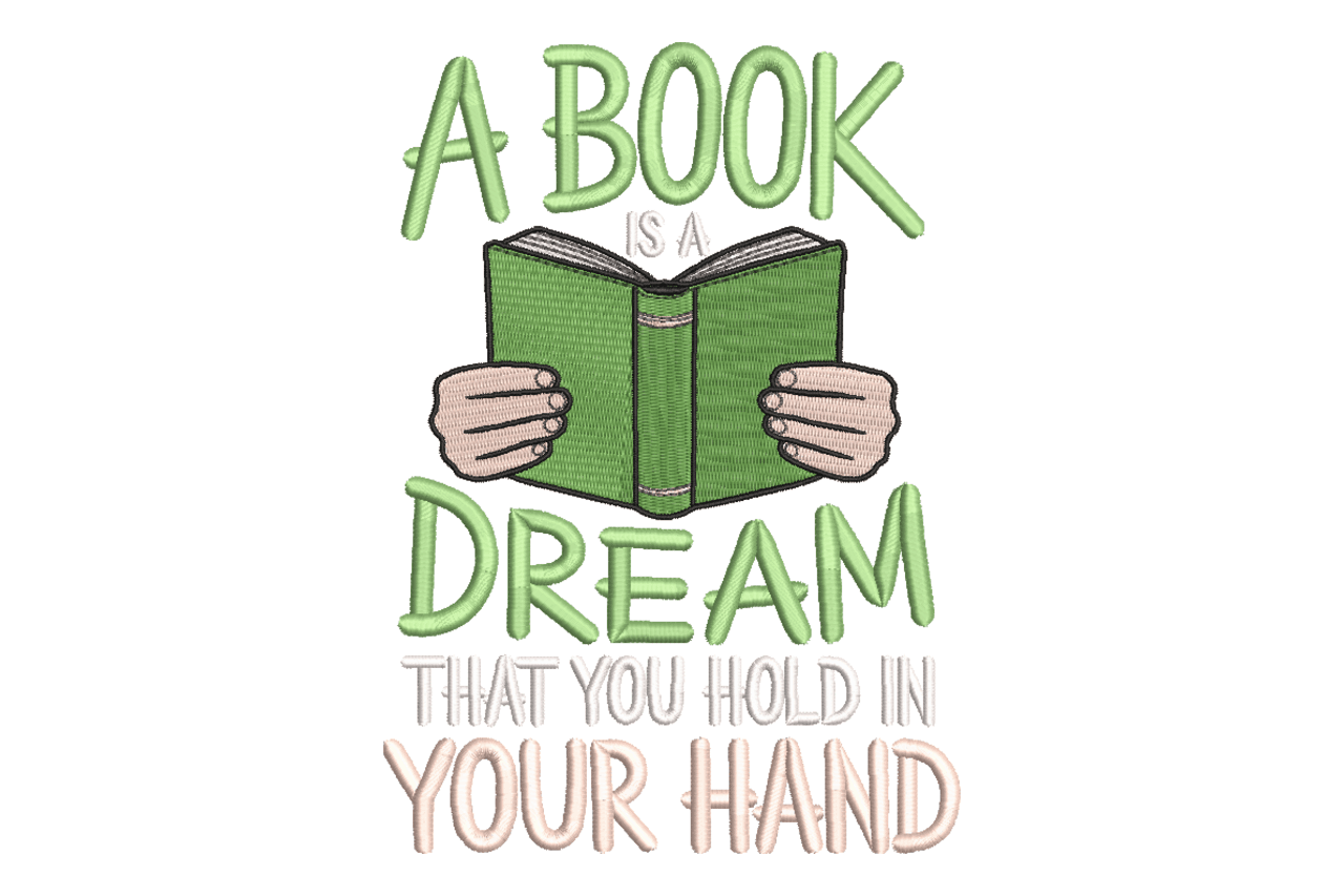 A Book Is A Dream Machine Embroidery Design