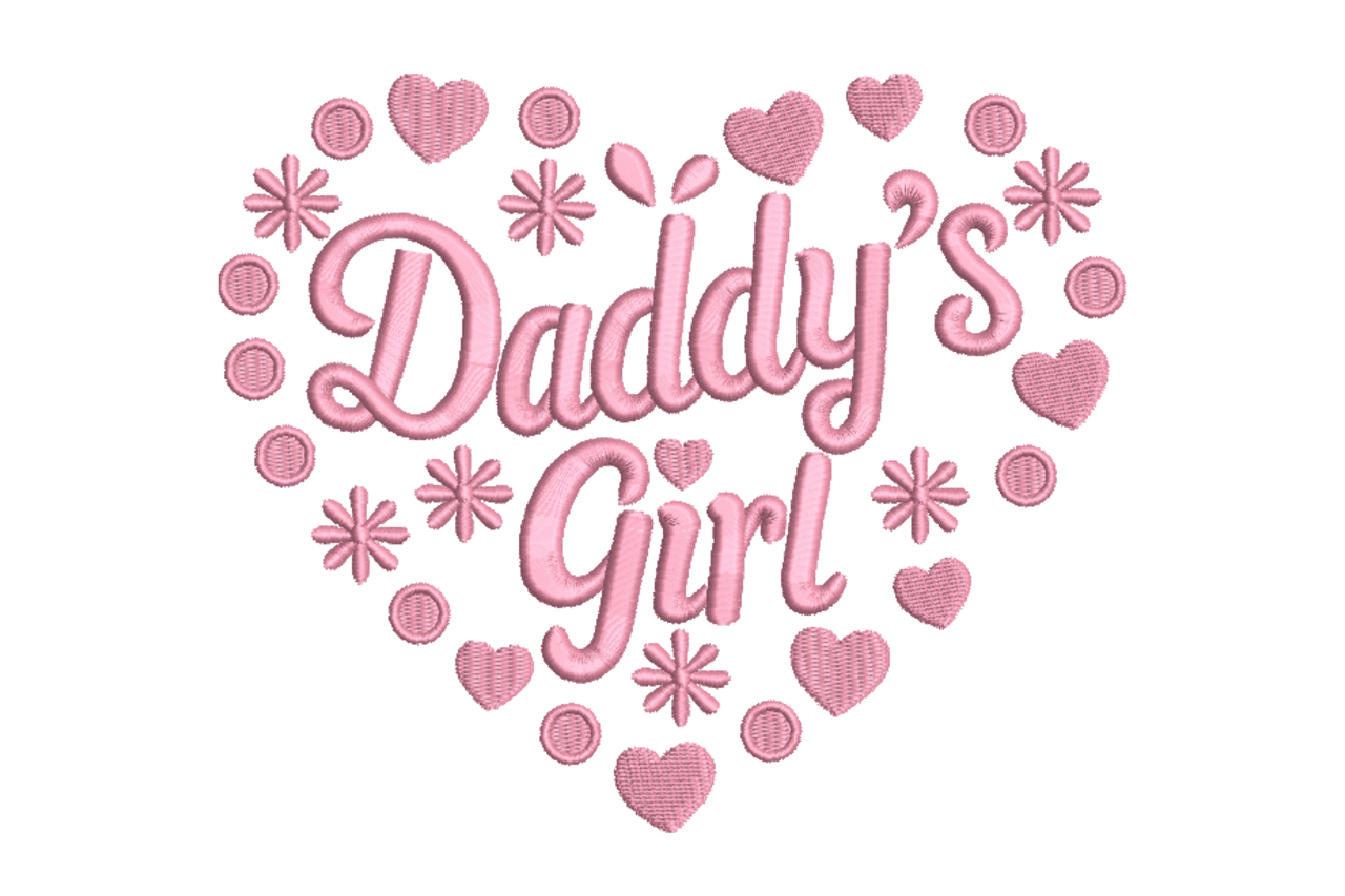 Daddy’s Girl Heart Machine Embroidery Design