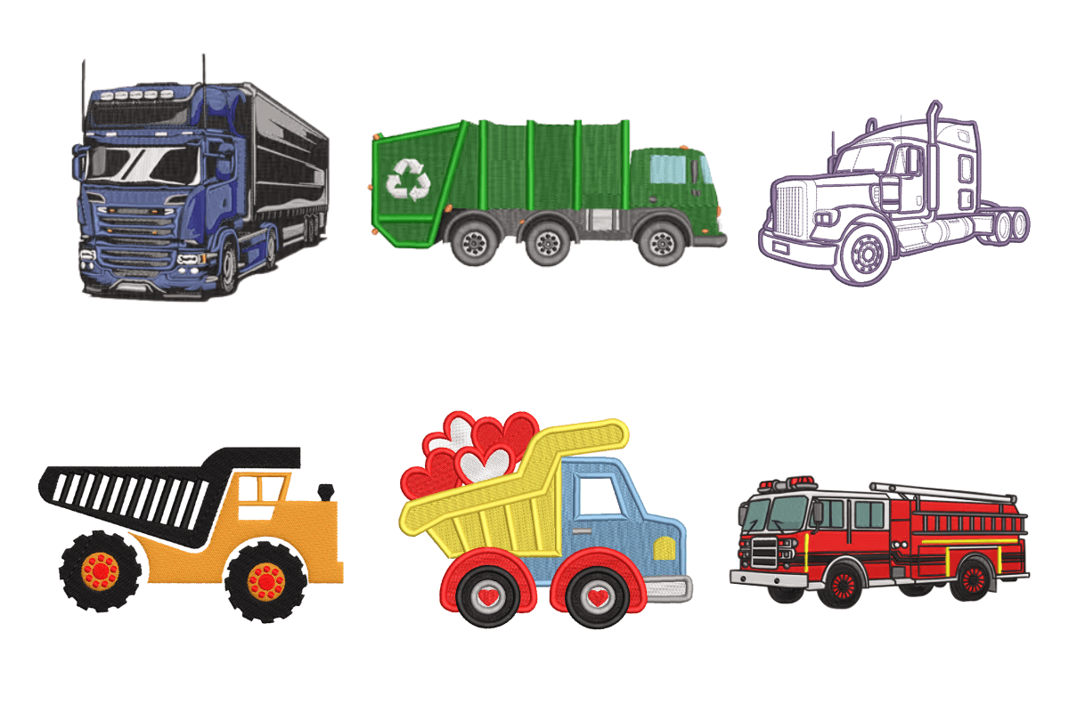 Vehicle Truck Machine Embroidery Design Bundle