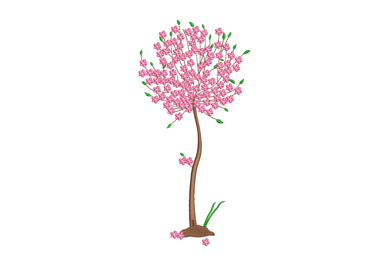 Cherry Blossom Tree Machine Embroidery Design