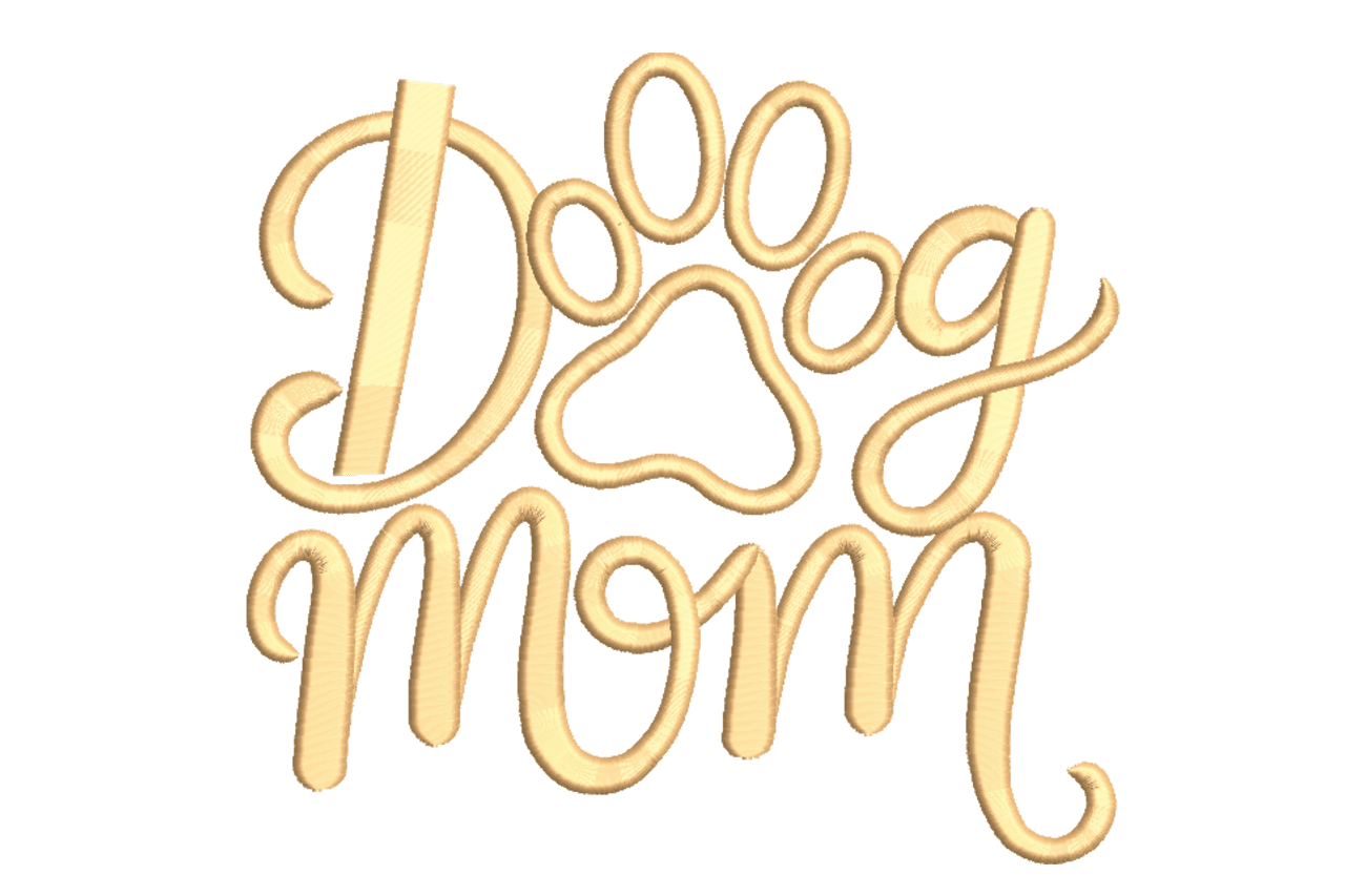 Dog Mom Paw Print Machine Embroidery Design