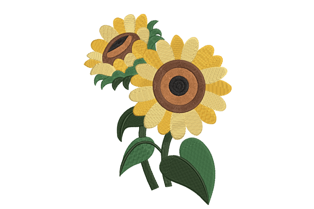 Sunflower Duo Machine Embroidery Design