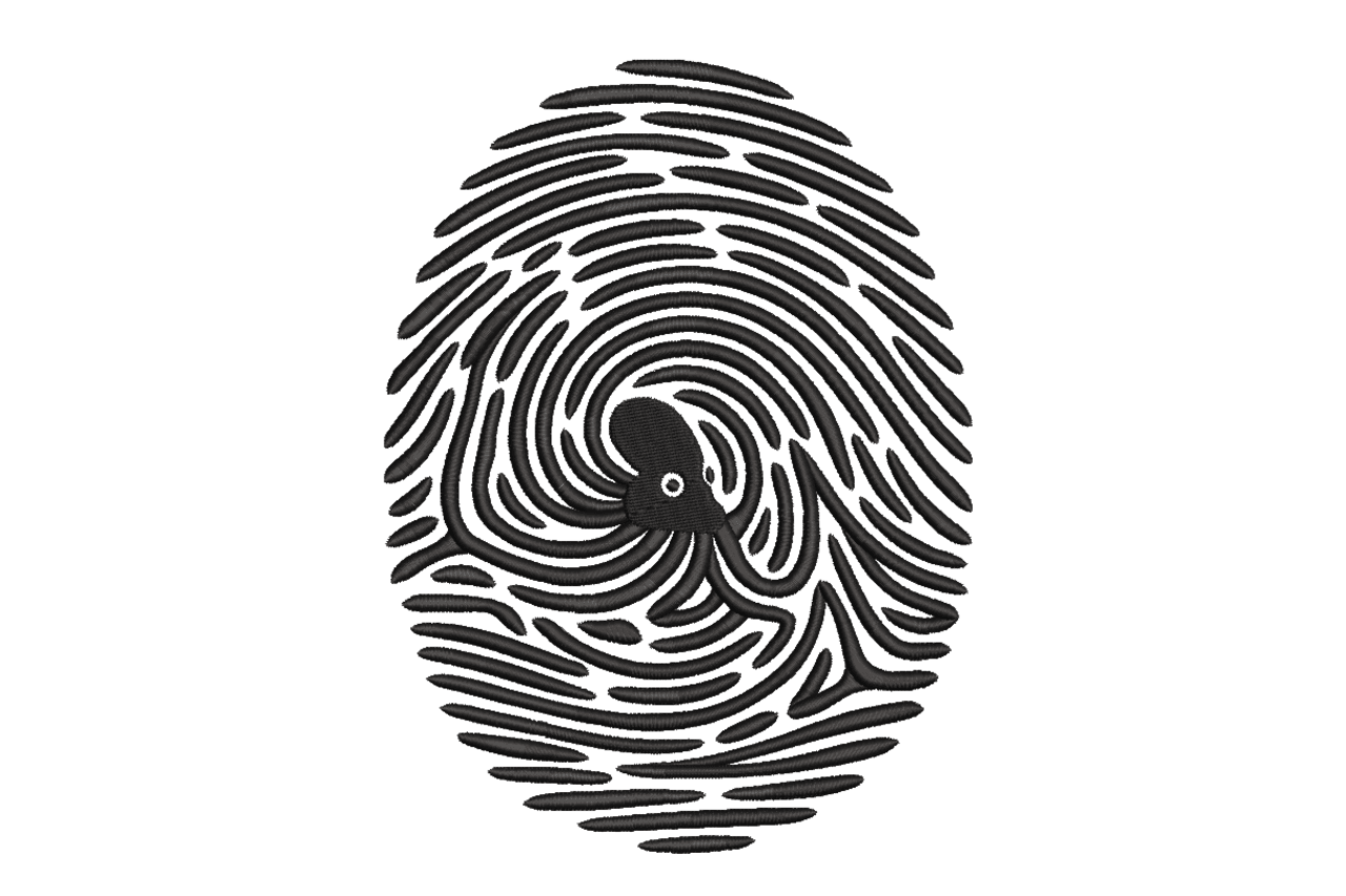 Fingerprint Whorl Pattern Detective Machine Embroidery Design