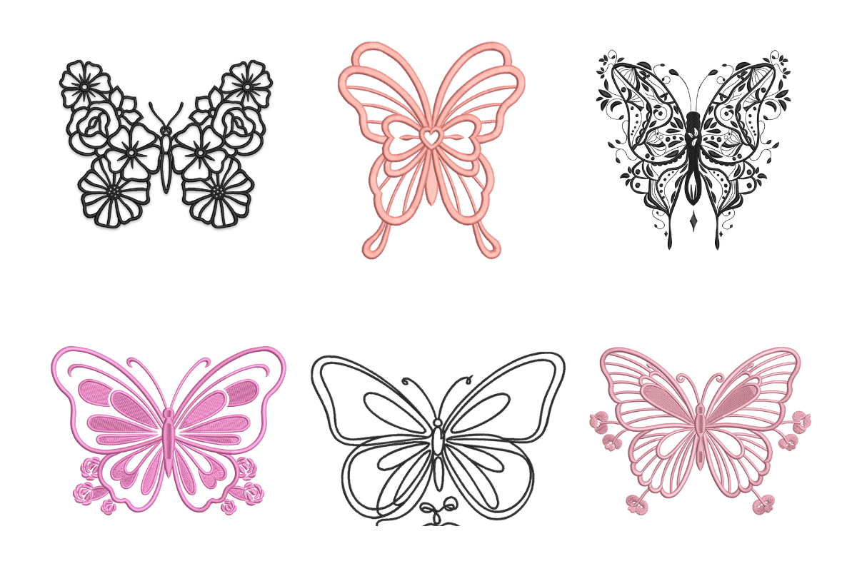 Elegant Butterfly Machine Embroidery Design Bundle