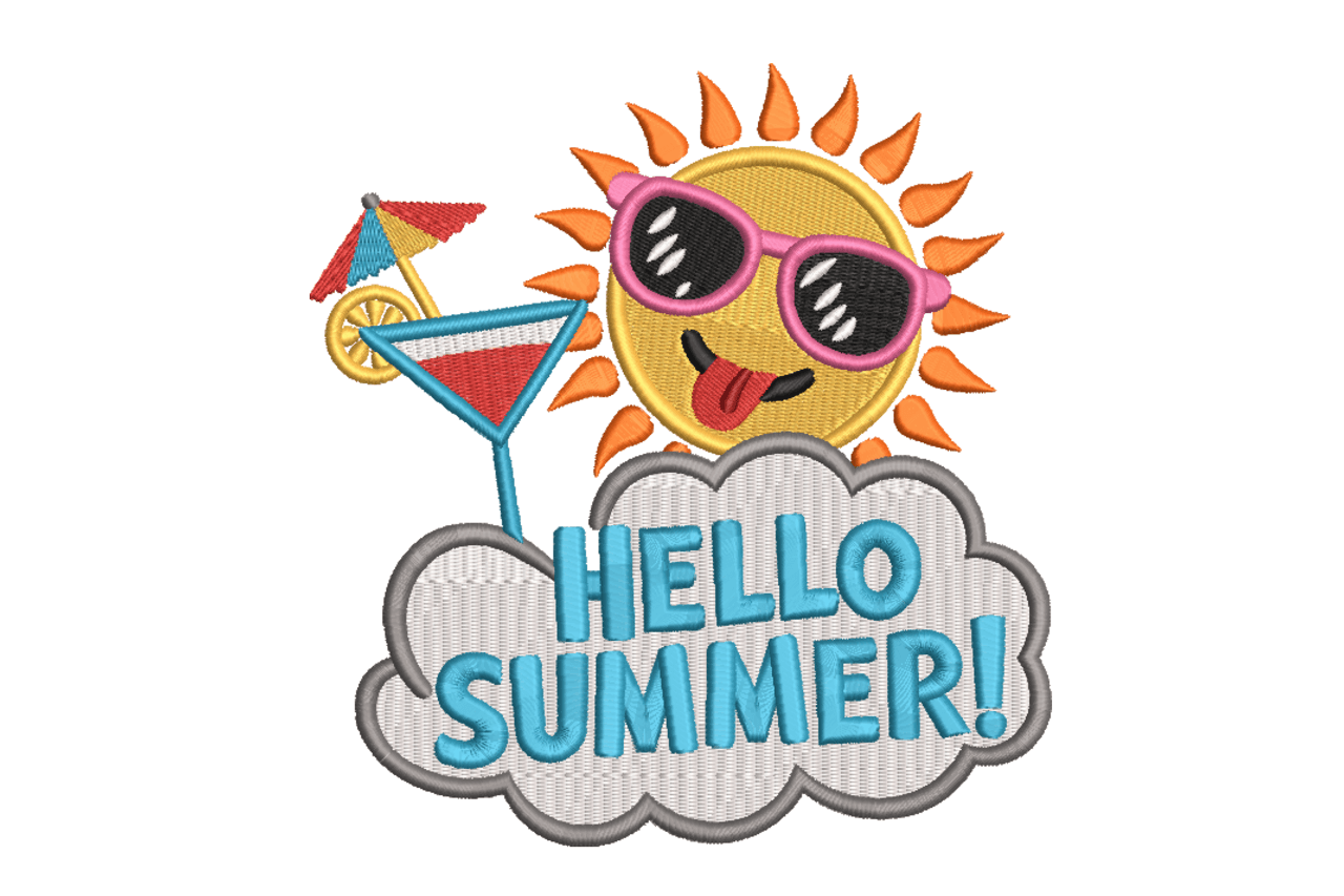 Hello Summer Machine Embroidery Design