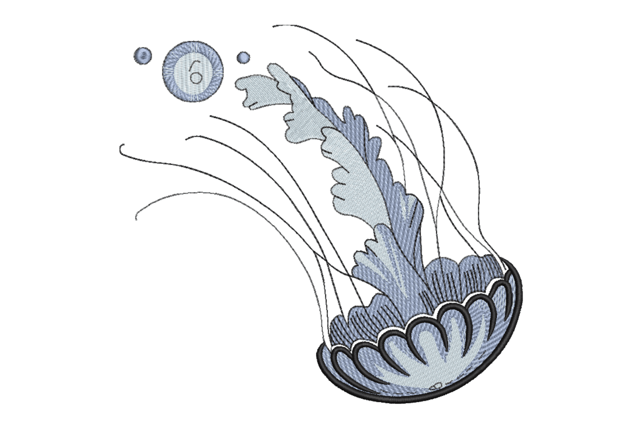 Ocean Wave Abstract Machine Embroidery Design