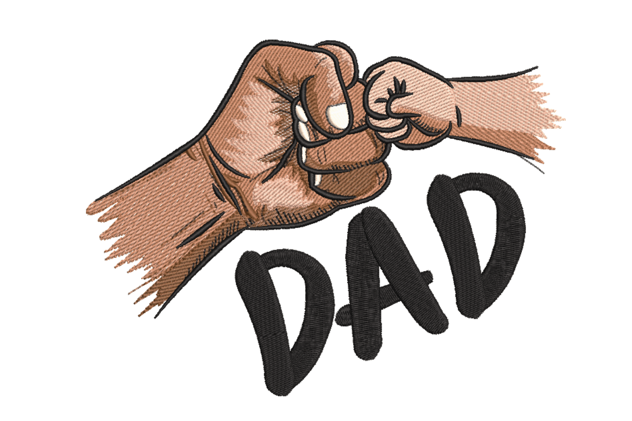 Dad Fist Bump Machine Embroidery Design