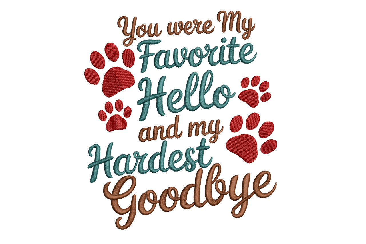 Favorite Hello Hardest Pet Machine Embroidery Design
