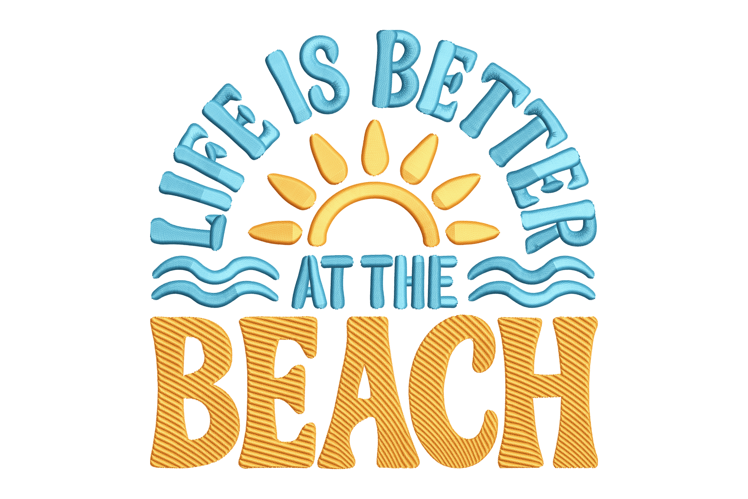 Life Is Better The Beach Machine Embroidery Design