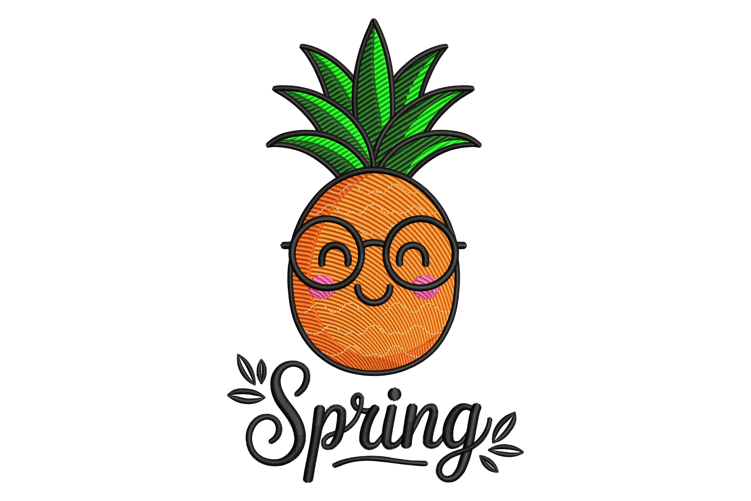 Cute Spring Pineapple Machine Embroidery Design
