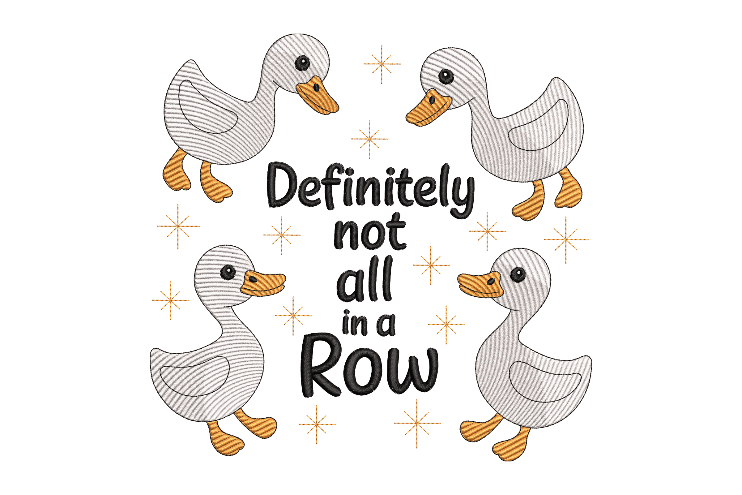 Definitely Not All in a Row Machine Embroidery Design