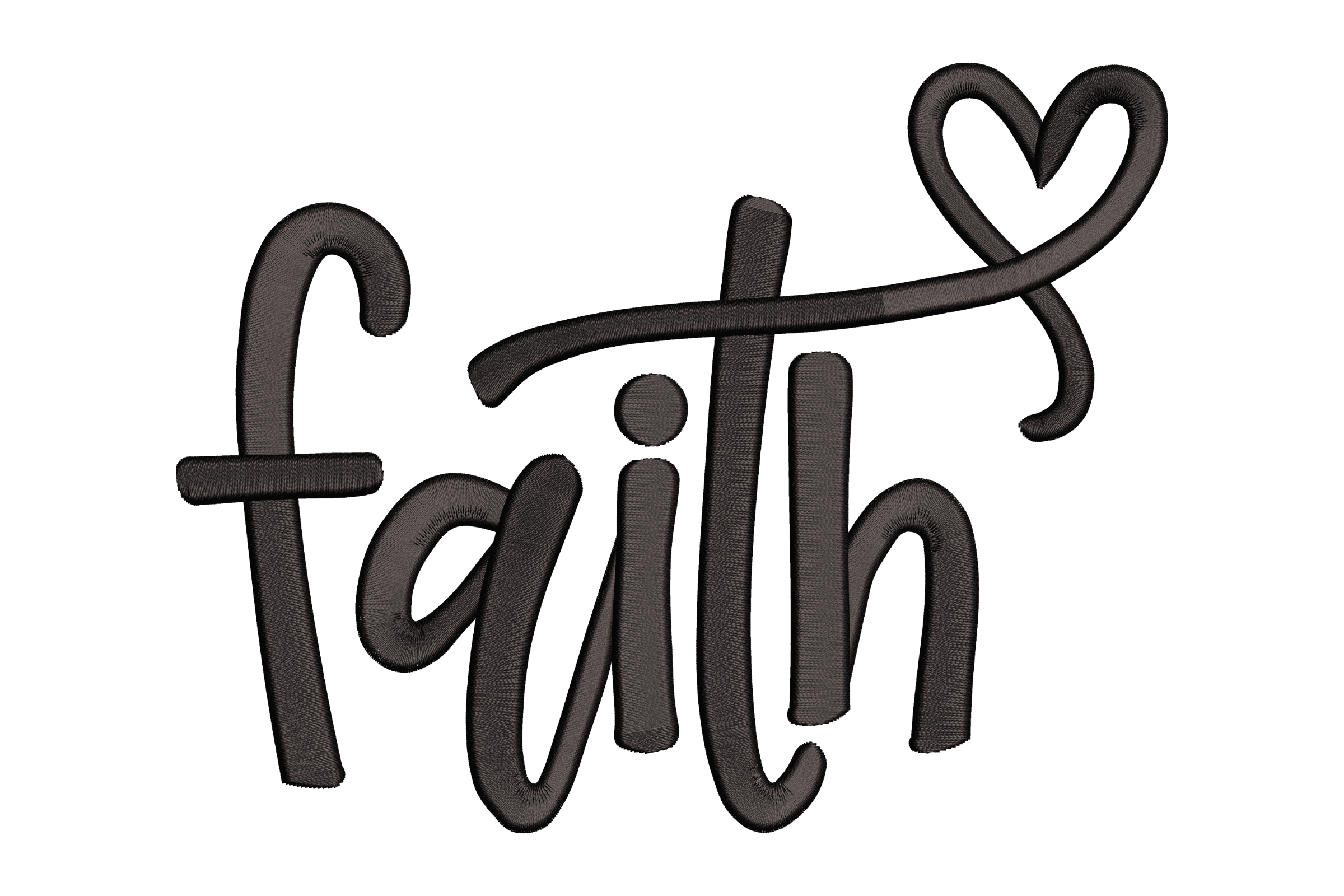 Faith Heart Script Machine Embroidery Design