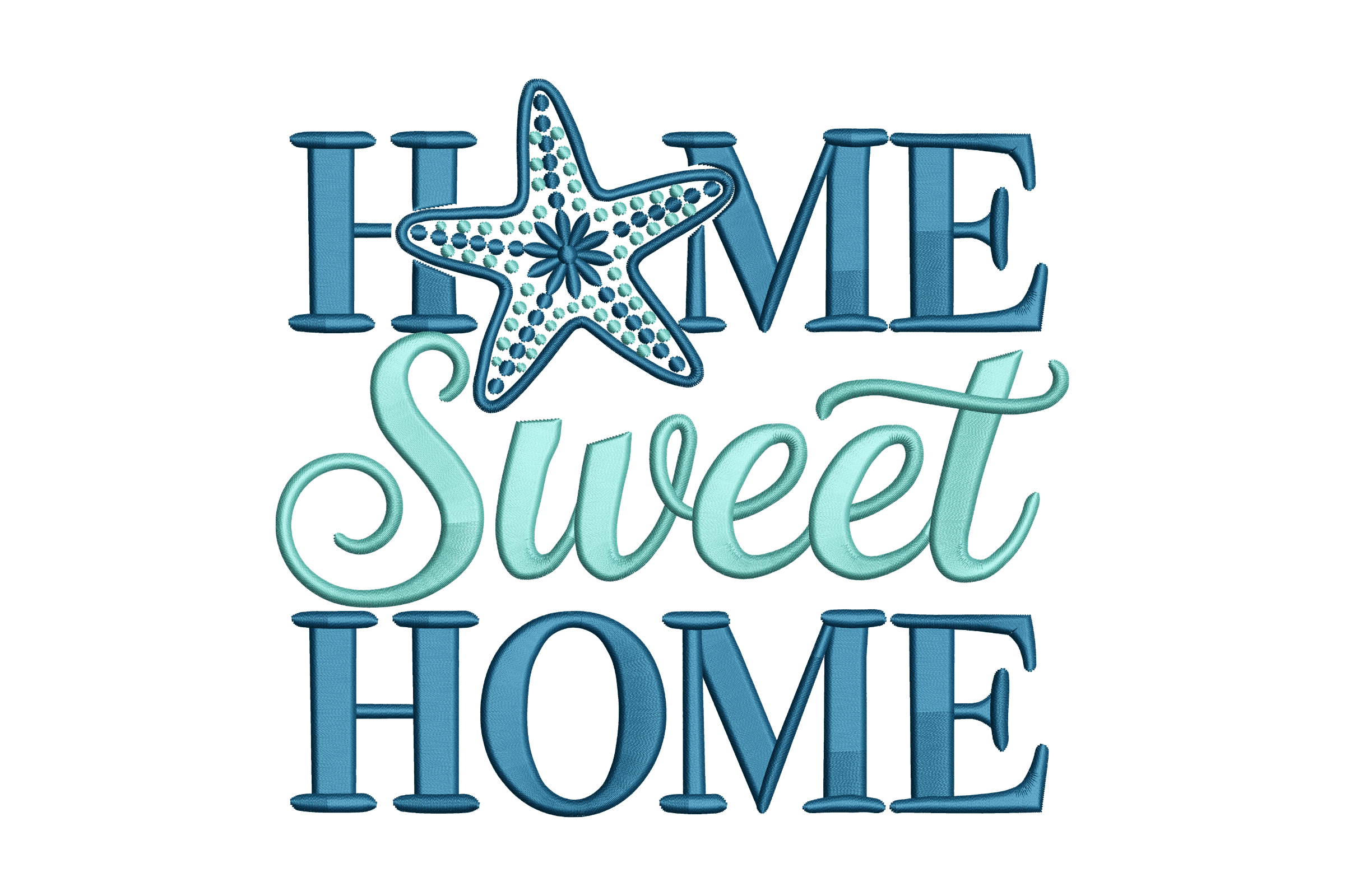 Home Sweet Home Starfish Machine Embroidery Design