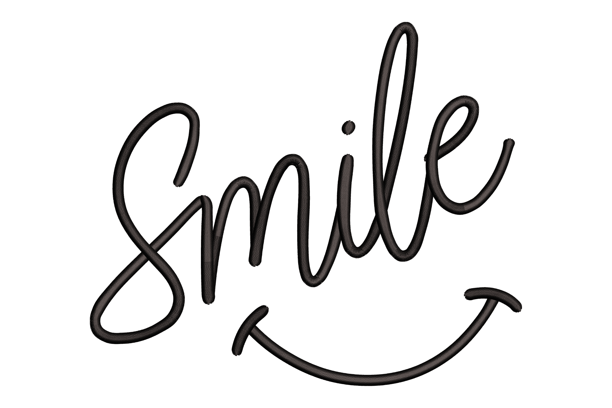 Modern Smile Script Machine Embroidery Design