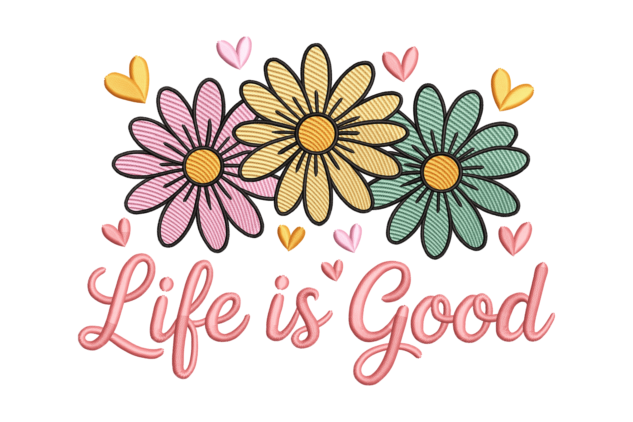 Life Is Good Machine Embroidery Design