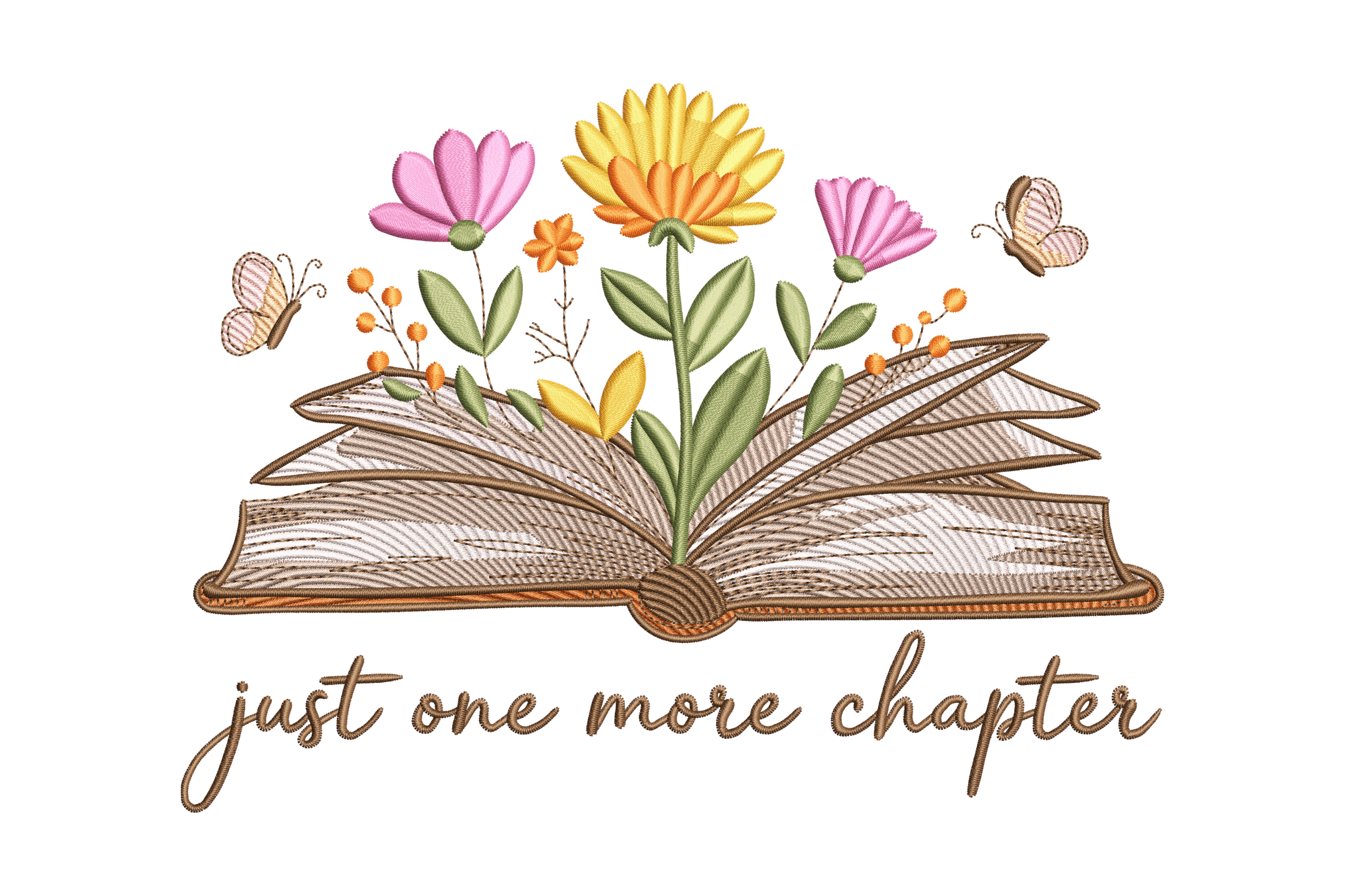 Just One More Chapter Floral Machine Embroidery Design