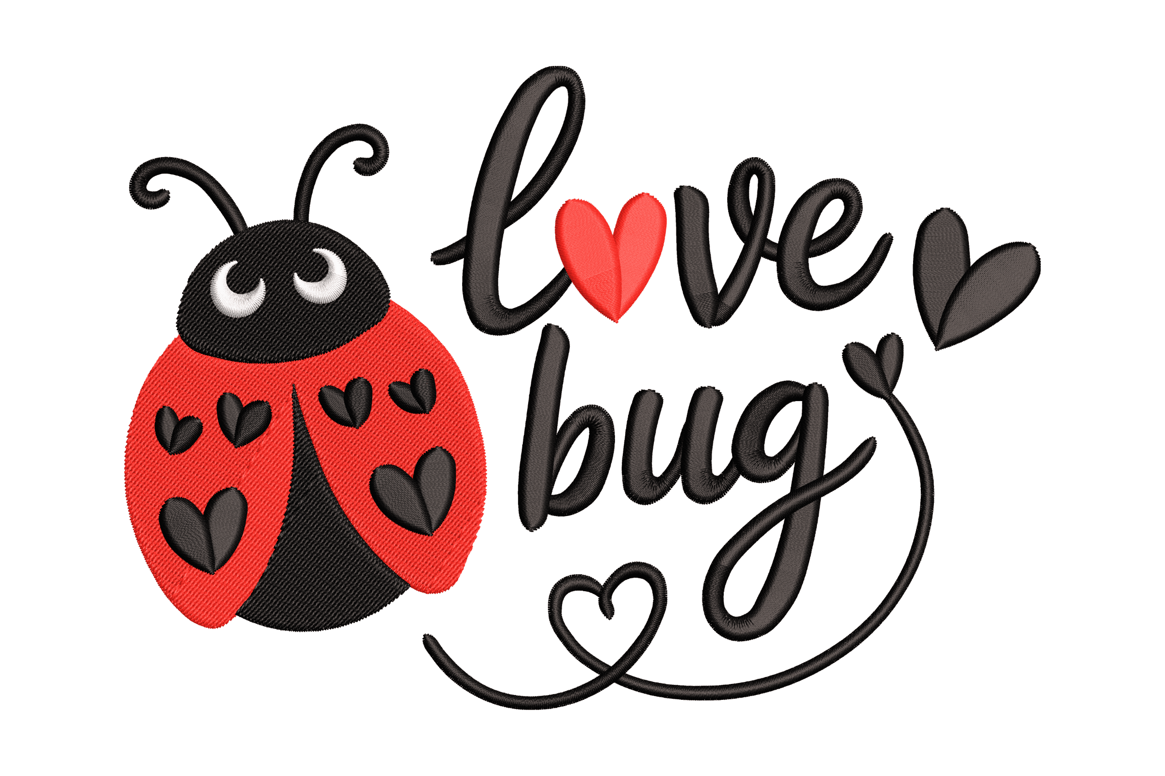 Love Bug Ladybug Quote Machine Embroidery Design