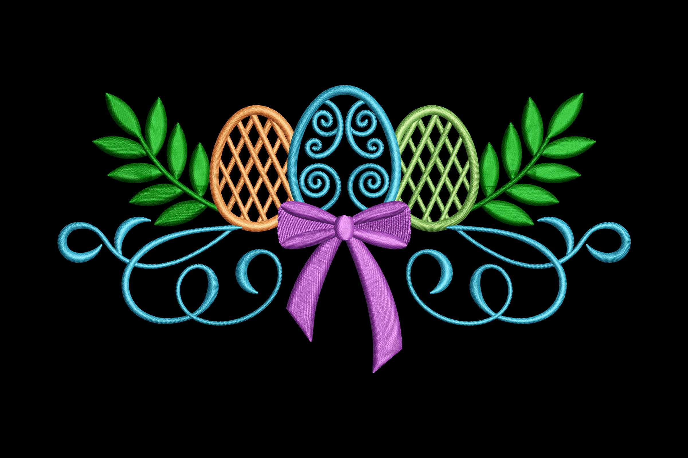 Decorative Easter Eggs Machine Embroidery Design