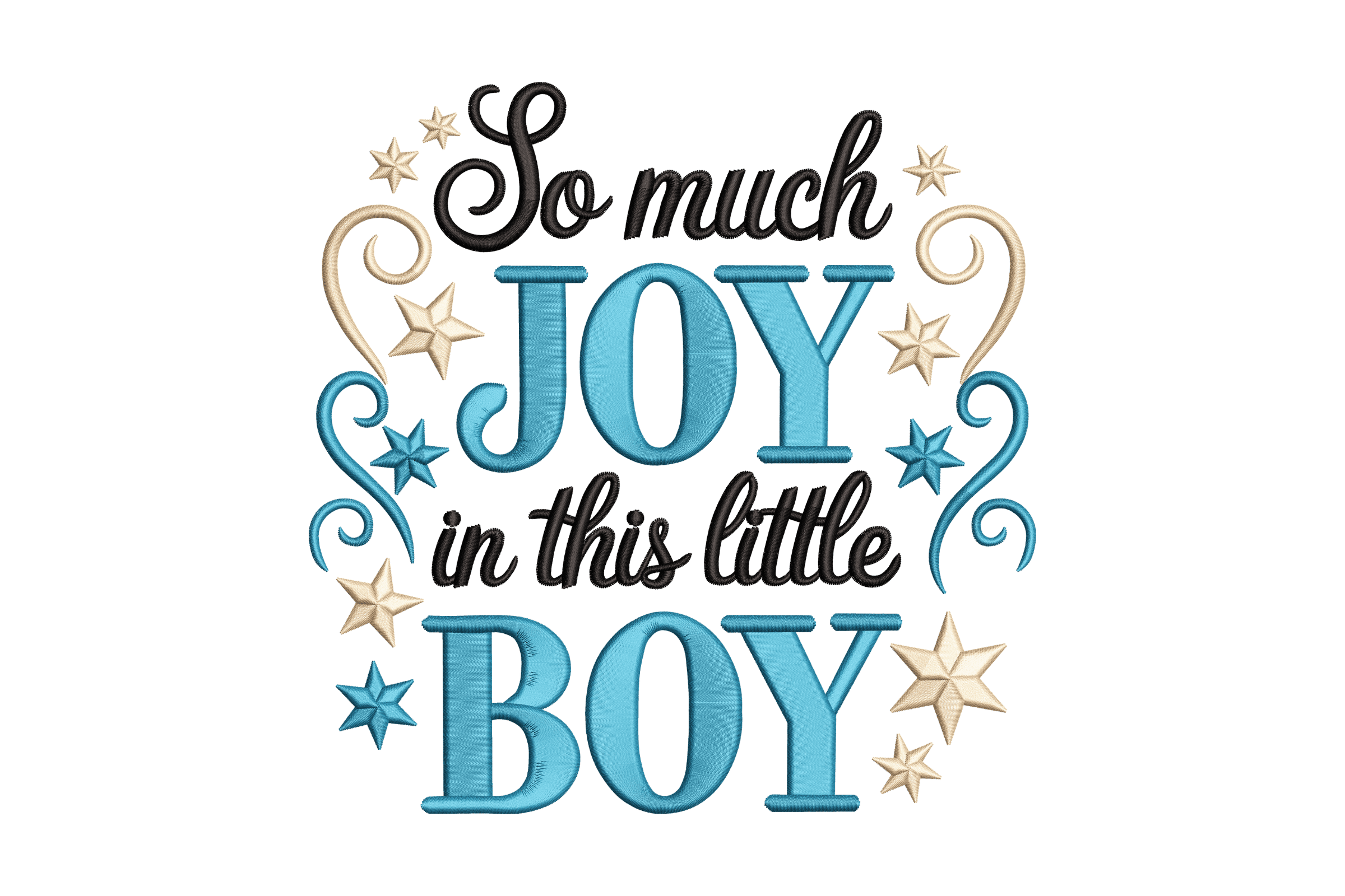 So Much Joy Little Boy Star Machine Embroidery Design