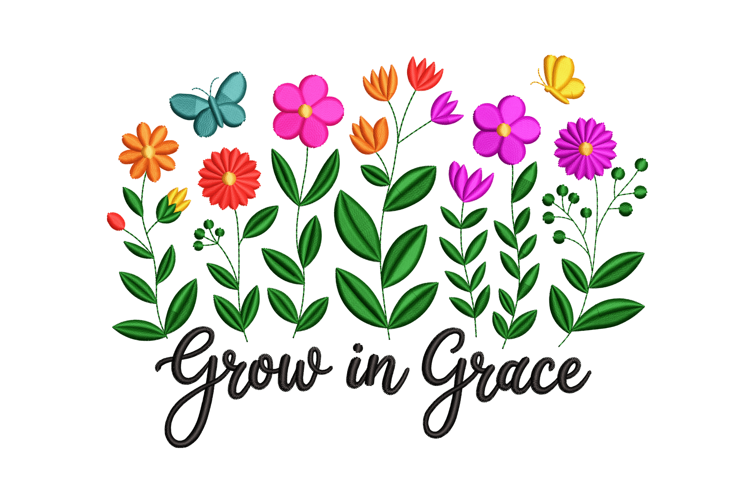 Grow Grace Wildflower Machine Embroidery Design