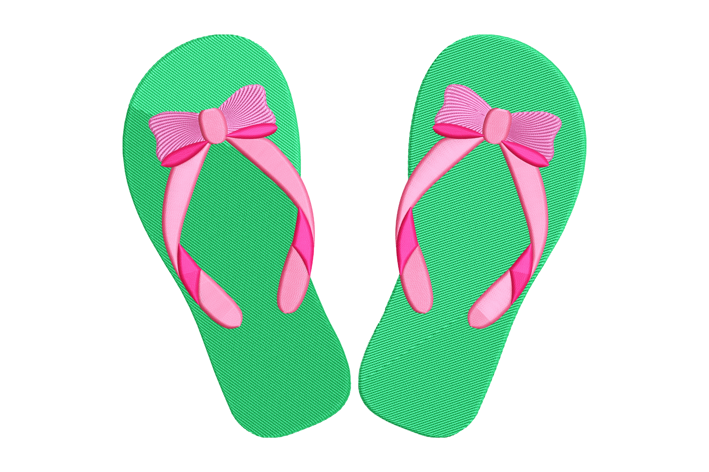 Flip Flops with Pink Bow Machine Embroidery Design