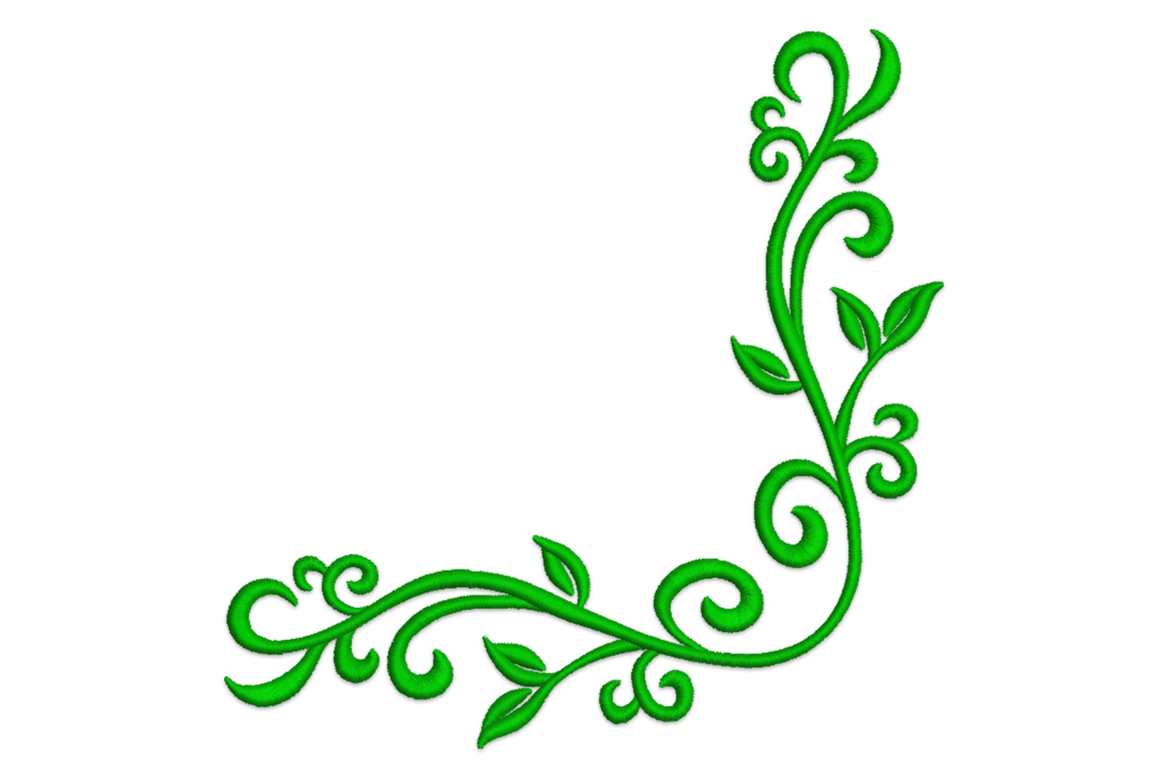 Floral Corner Border Machine Embroidery Design