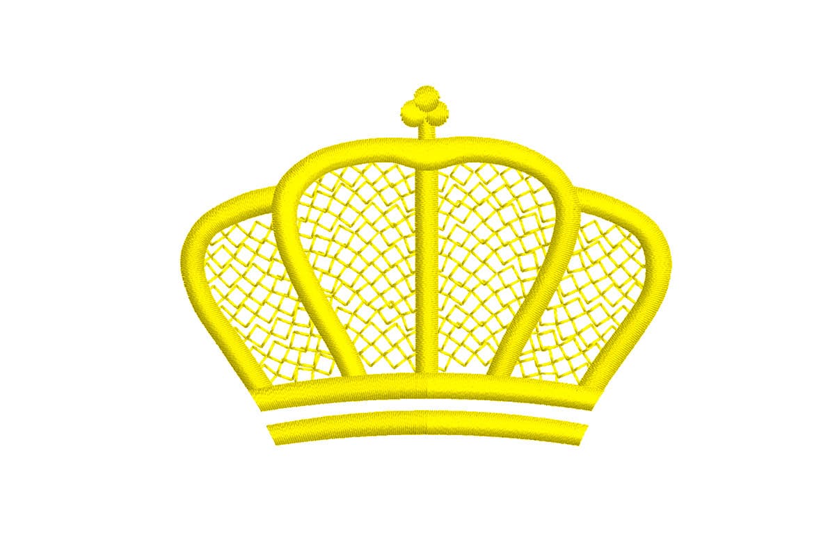 Royal Crown Outline Patch – Machine Embroidery Design