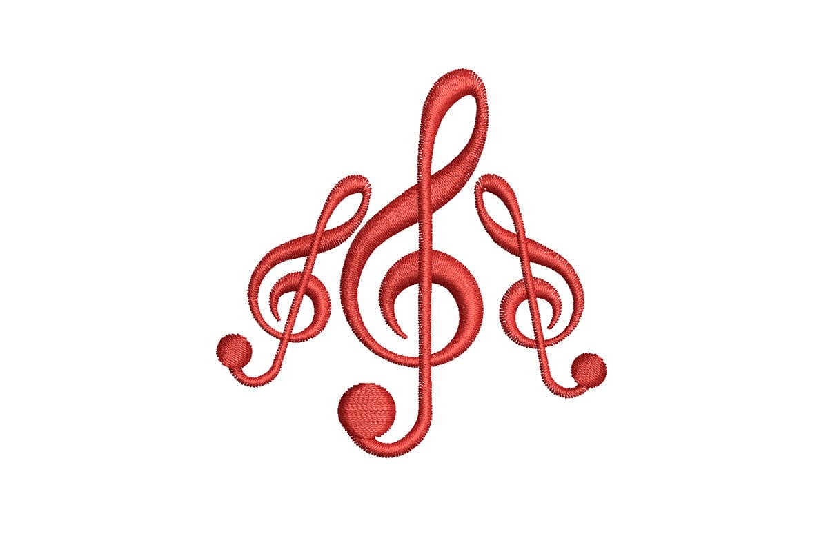 Elegant Music Treble Clefs – Machine Embroidery Design