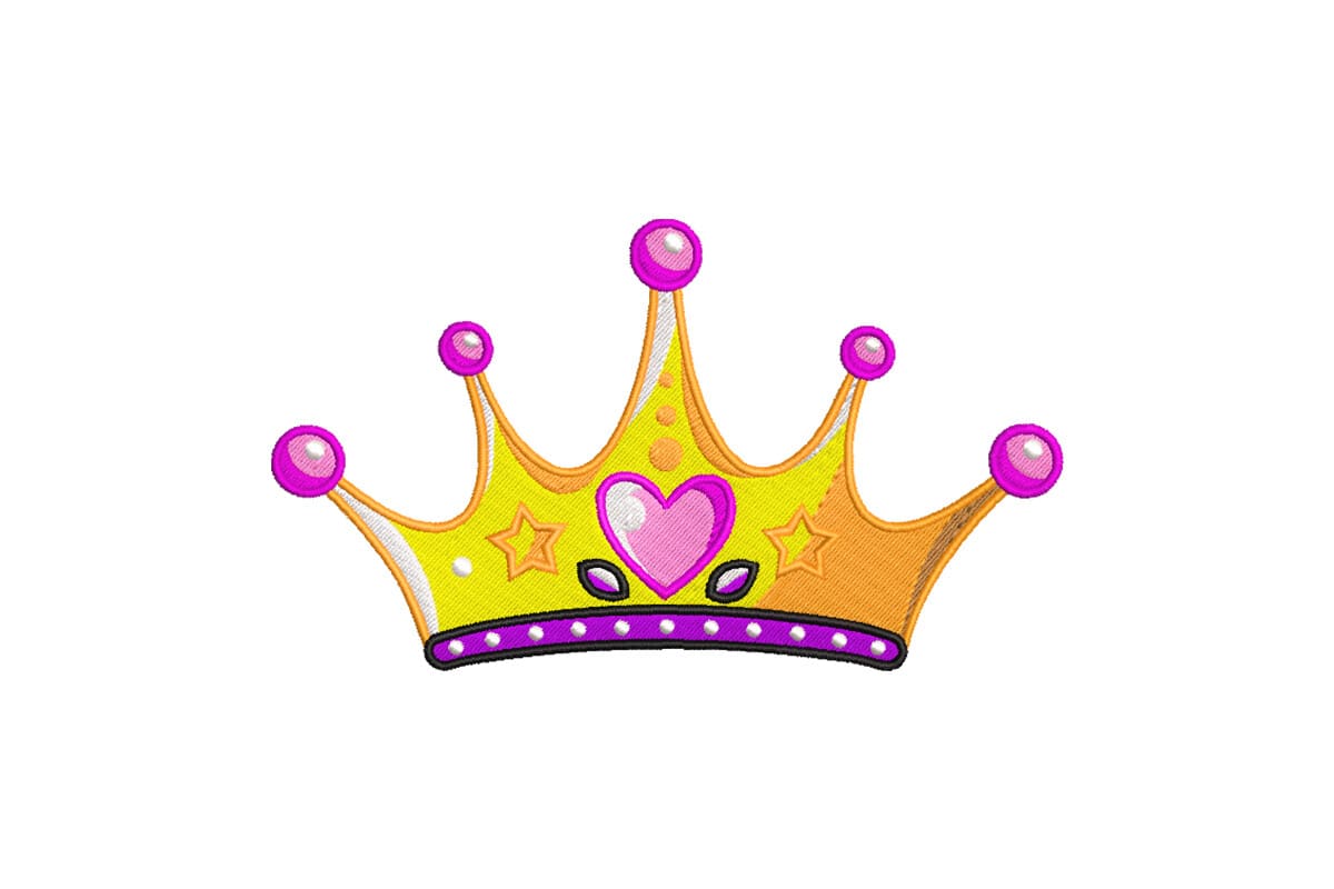 Cute Princess Crown Tiara – Machine Embroidery Design