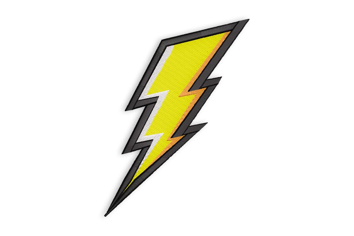 Sharp Lightning Bolt Patch – Machine Embroidery Design