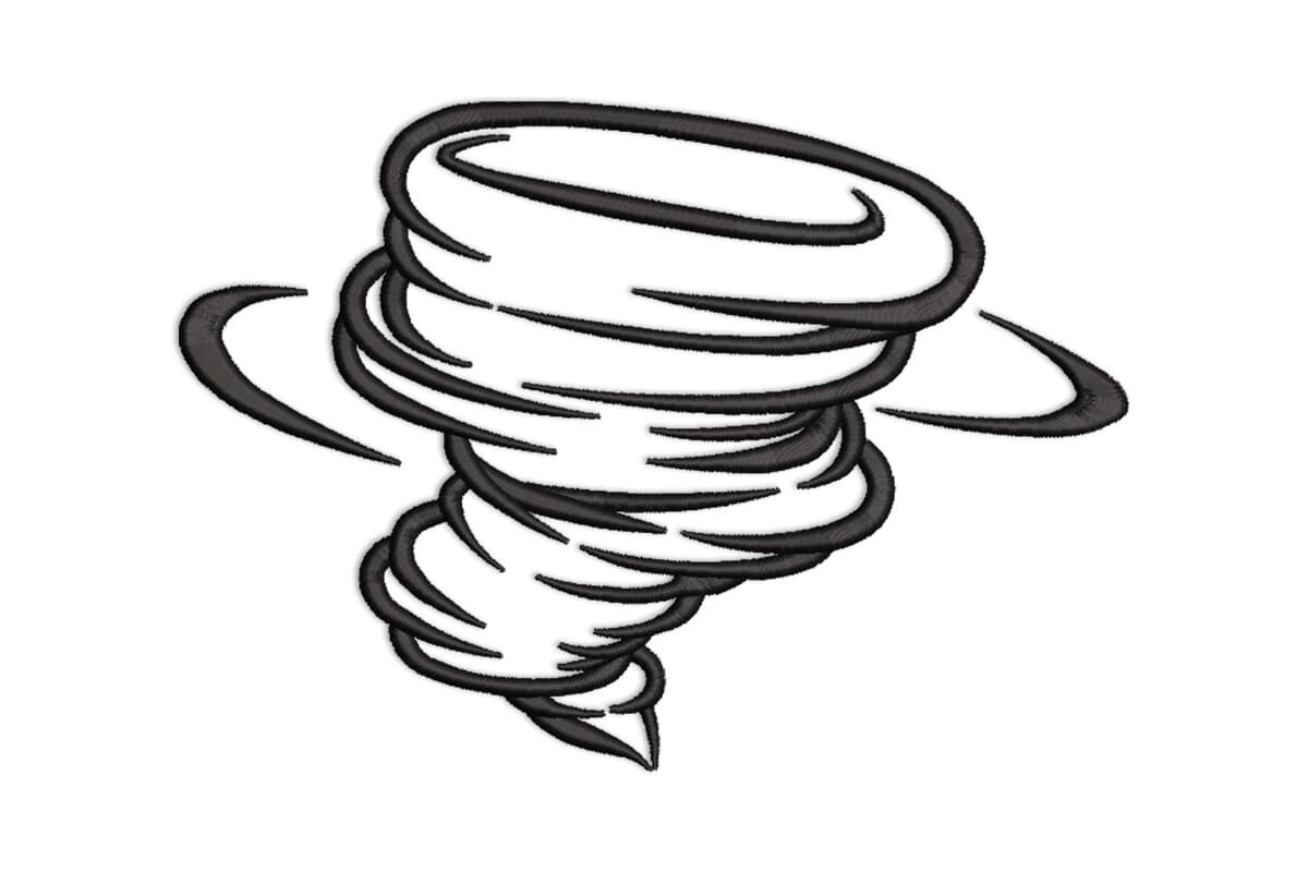 Tornado Embroidery – Whirlwind Storm Machine Design