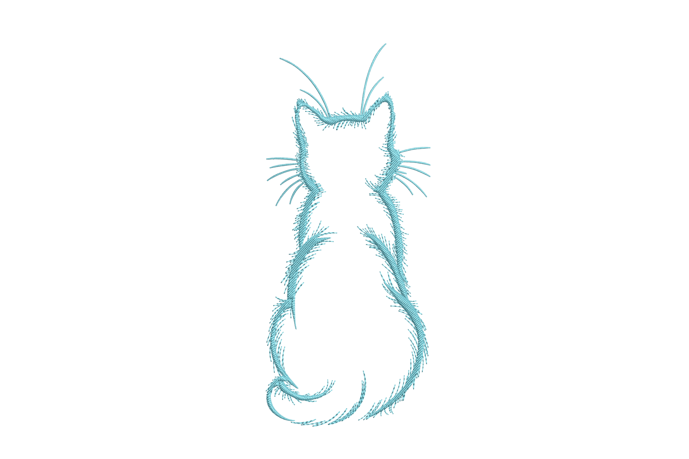 Whisker Outline Cat Silhouette – Machine Embroidery