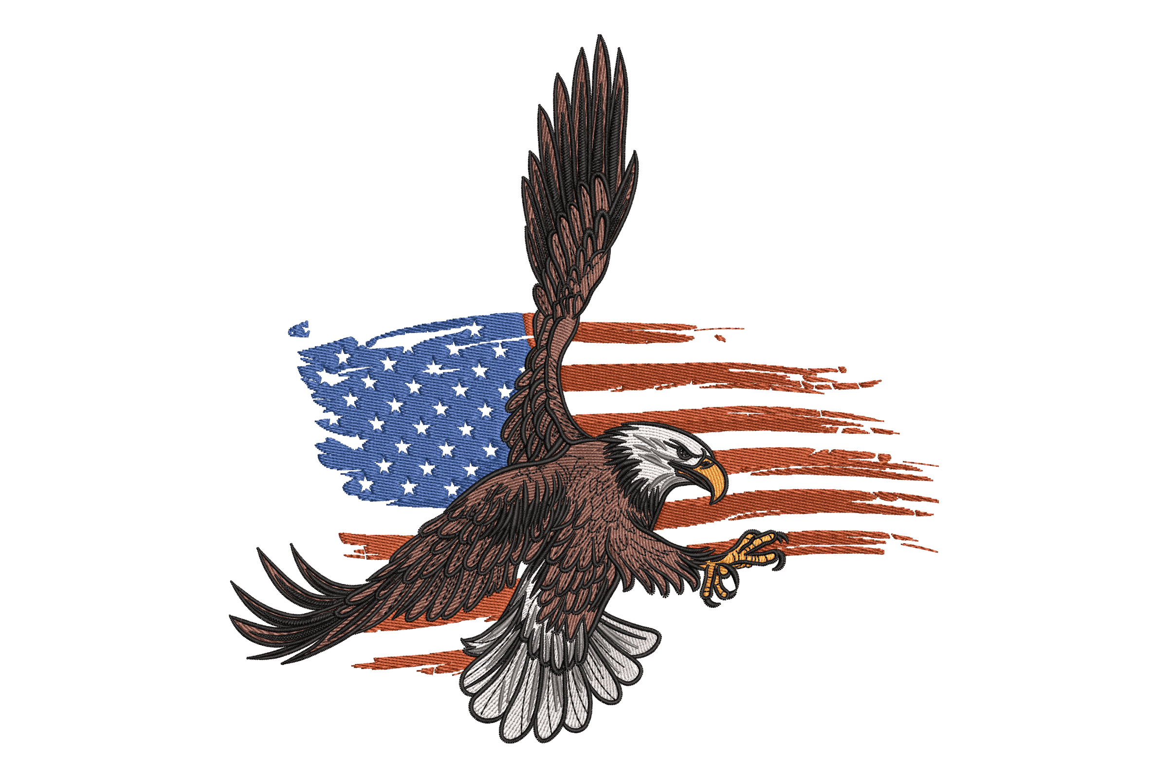 Patriotic Eagle – American Flag Embroidery