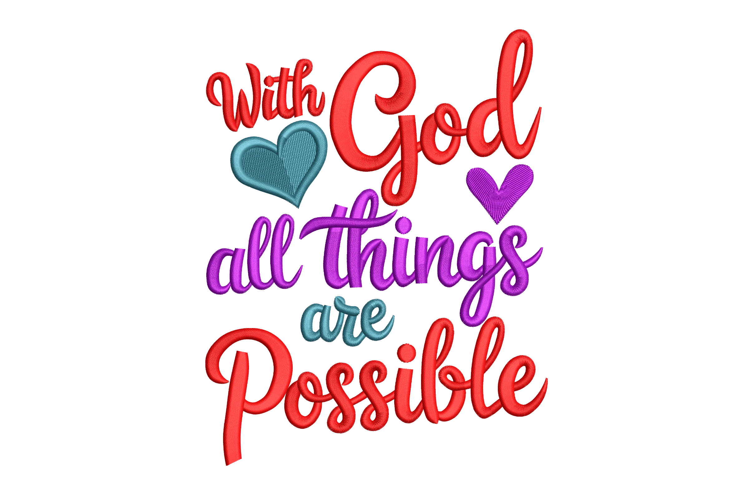 With God All Things Are Possible Embroidery Design – Inspirational Faith Machine Embroidery File