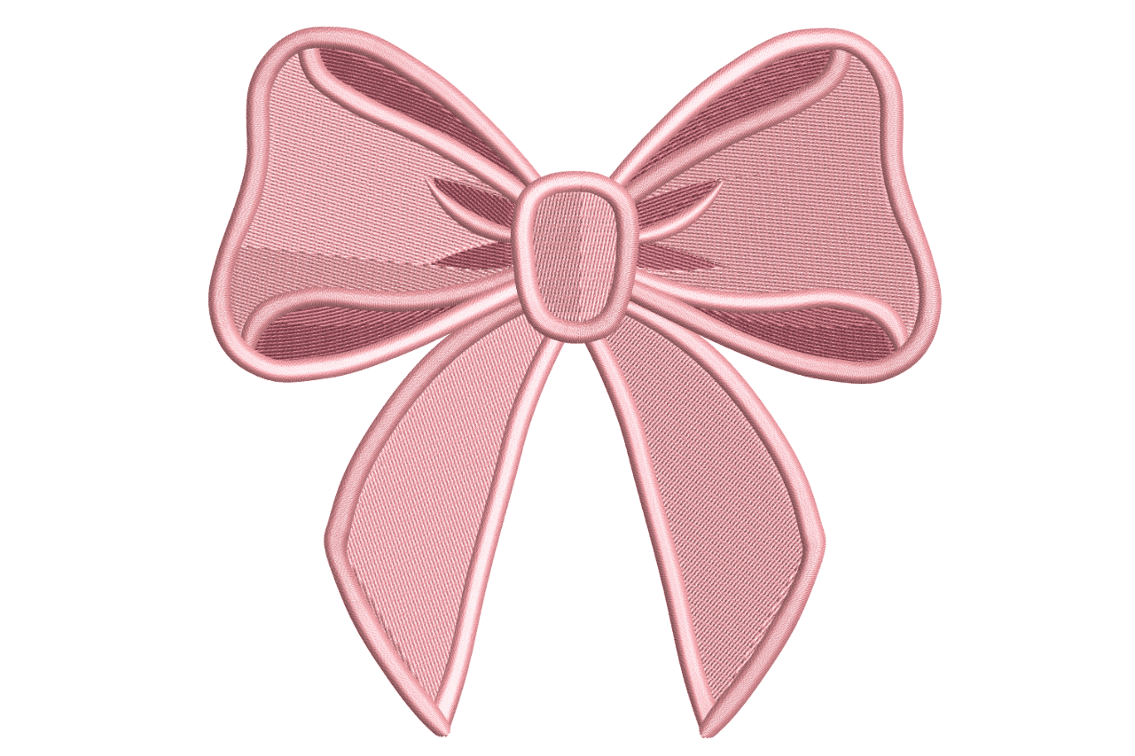 Pink Decorative Bow Machine Embroidery Design