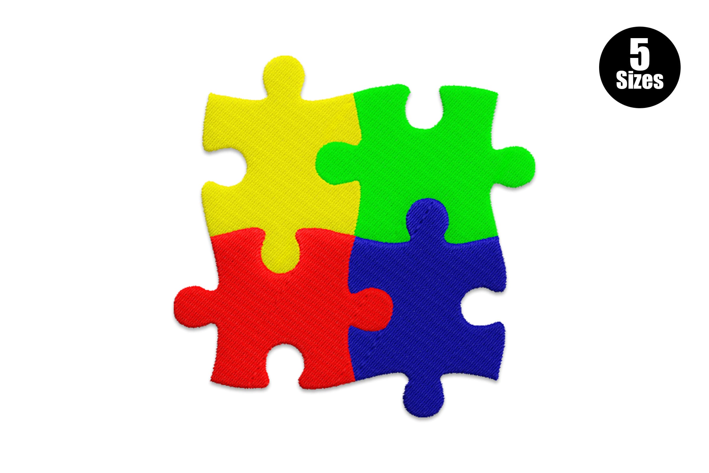 Colorful Puzzle Pieces – Autism Awareness Embroidery Design