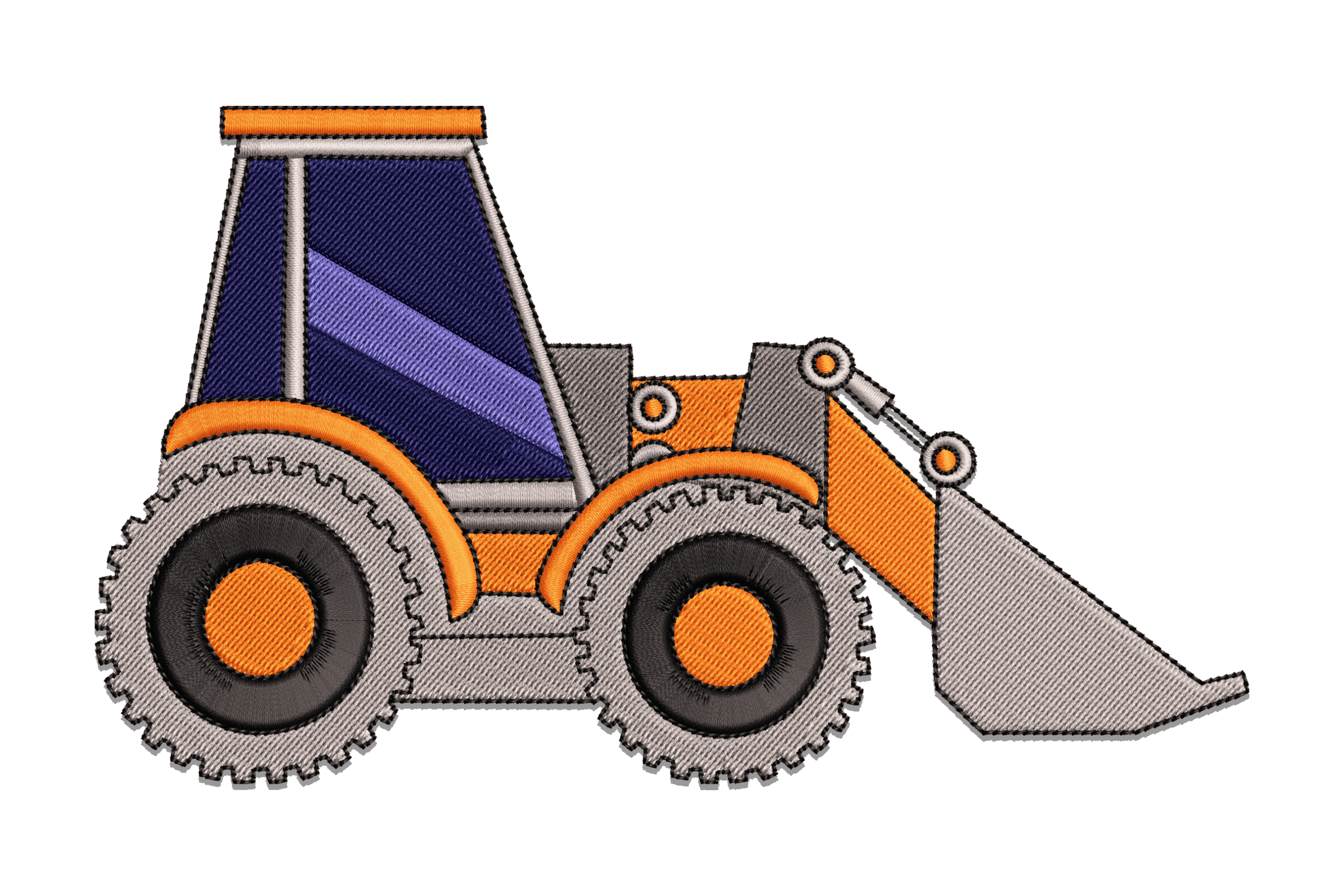 Backhoe Loader – Construction Vehicle Embroidery Design